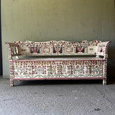 Superb Folk Art Painted Marriage Bench | John Cornall