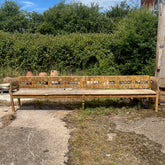 Superb Long Folk Painted Marriage Bench