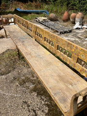 Superb Long Folk Painted Marriage Bench