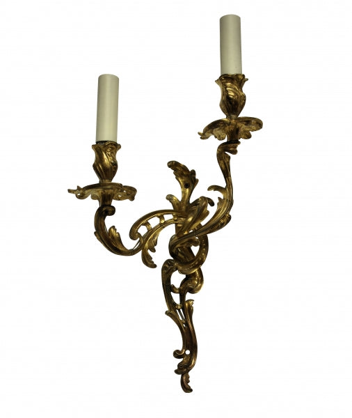 A Pair of Louis XV Style Antique Wall Sconces