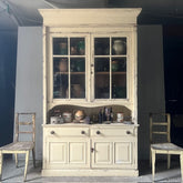 Tall Country House Glazed Pine Dresser in Original White