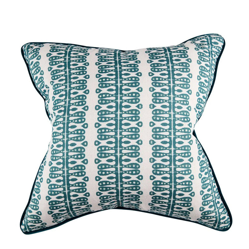 Hearts and Minds' Cushion in Teal with Teal Velvet Back & Piping- kelling Home
