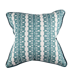 Hearts and Minds' Cushion in Teal with Teal Velvet Back & Piping- kelling Home