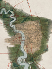 C.1834 Panoramic Map of the Thames
