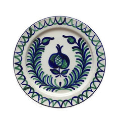 Spanish Ceramic Lebrillo Bowl with Pomegranate & Fern Design
