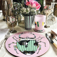 The Tiger Lily' Green, Black and Pink Handmade Tumblers