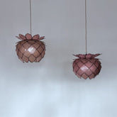 Vintage Pink Artichoke Capriz Shell Pendants