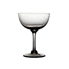 Set of 4 Smoky Coloured 'Stars' Champagne Saucers