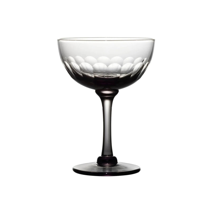 Set of 4 Smoky Coloured 'Lens' Champagne Saucers