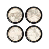 C.1838 World map Hemispheres Round Frames Vintage prints