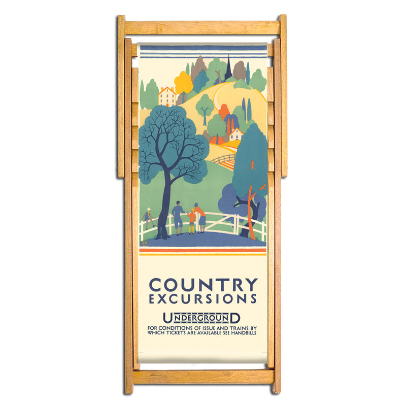 Vintage Inspired Wooden Deckchair- Country Excursions- Kate M Burrell Art Deco Collection