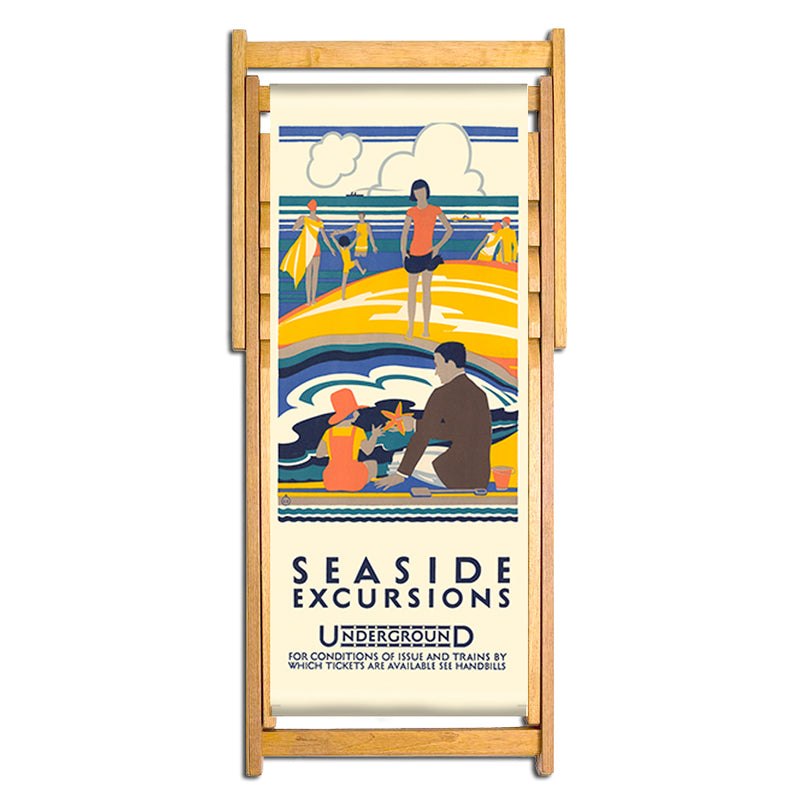 Vintage Inspired Wooden Deckchair- Seaside Excursions- Kate M Burrell Art Deco Collection