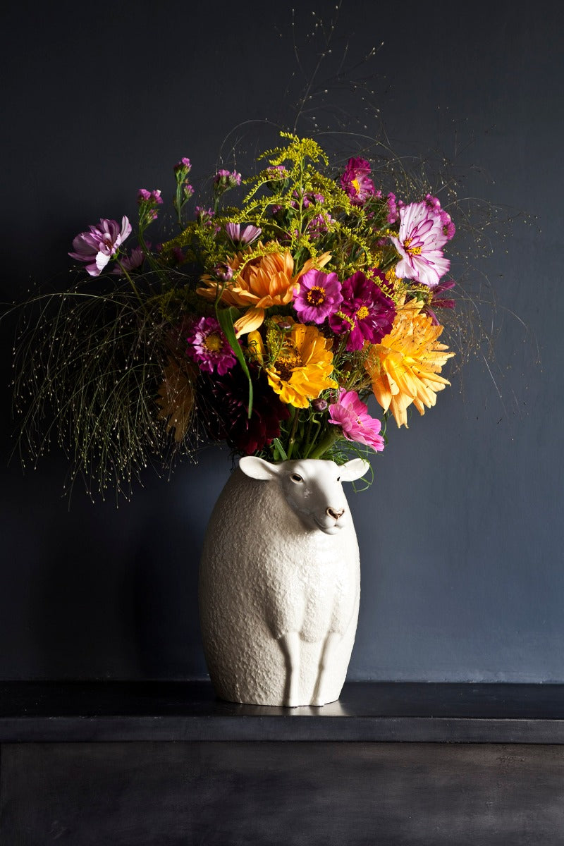 White Faced Suffolk Sheep Flower Vase