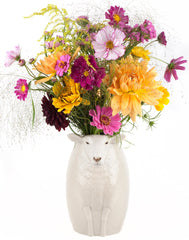 White Faced Suffolk Sheep Flower Vase Quail Ceramics