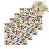 Set of 4 Pink, Red & Teal Widflower Napkins | Cass By JJ