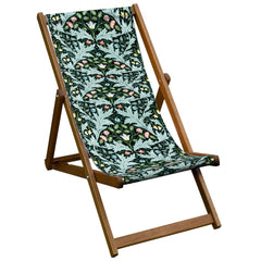 Vintage Inspired Wooden Deckchair with William Morris 'Yare' Design