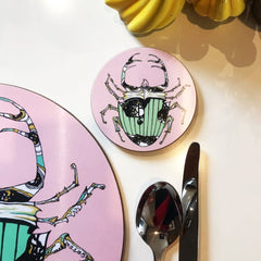 The Tiger Lily' Mint Scarab Beetle Coaster