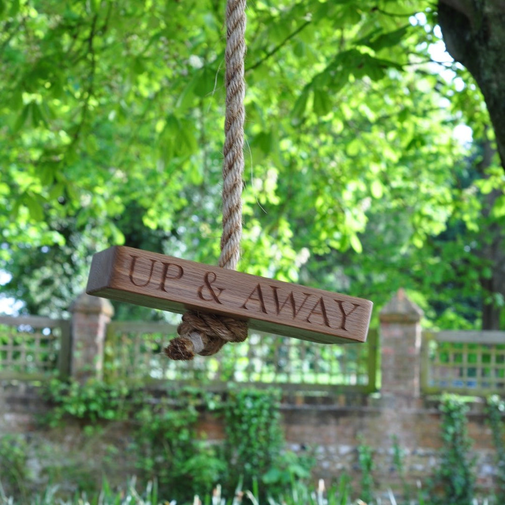 Solid Oak Personalised Single Swing | Oak & Rope Company