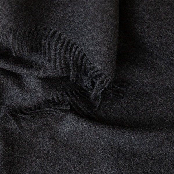 100% Baby Alpaca Charcoal Grey Throw