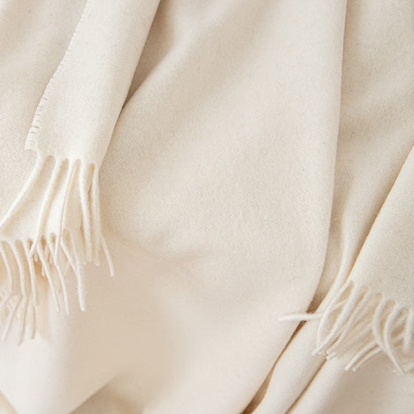 100% Cashmere Throw In Ivory