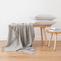 100% Cashmere Throw In Grey