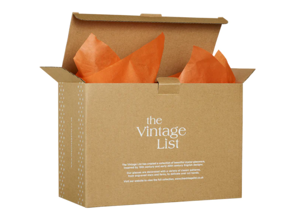 The Vintage List Pair of Crystal Martini Glasses with Spears Design