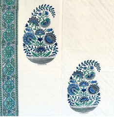 Sarah K Blue & Green Paisley Pique Quilt