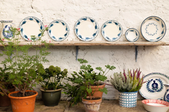 Mews Furnishings Spanish Lebrillo Large Bowl With Indigo Flower Design