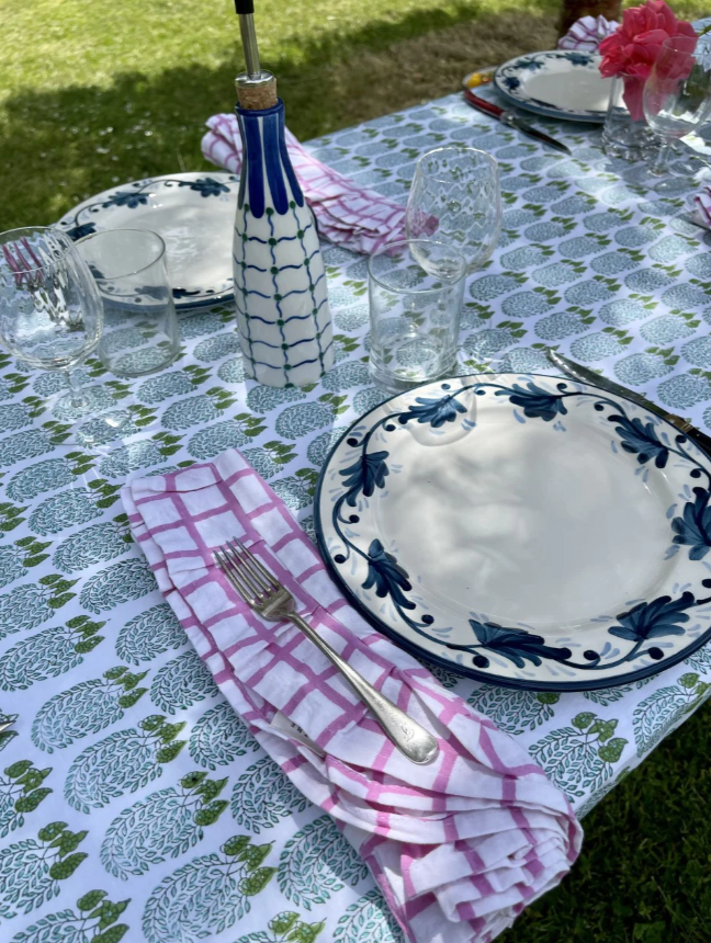 Mews Furnishings Spanish Handpainted Dinner Plate With Indigo 'Floral' Design