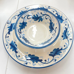 Mews Furnishings Spanish Handpainted Dinner Plate With Indigo 'Floral' Design
