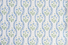 Mews Furnishings Iznik Vine Cornish Blue & Green Floral Fabric