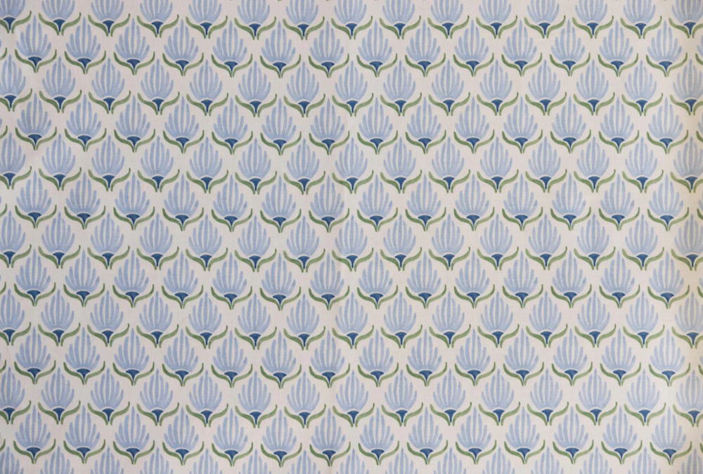 Mews Furnishings Tulips in Cornish Blue & Green Fabric