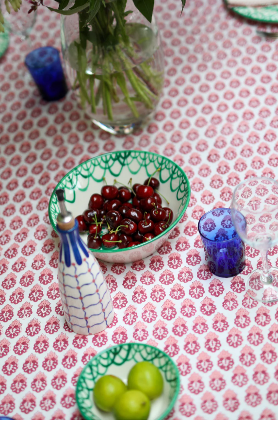 Mews Furnishings Nellie Tablecloth in Pink