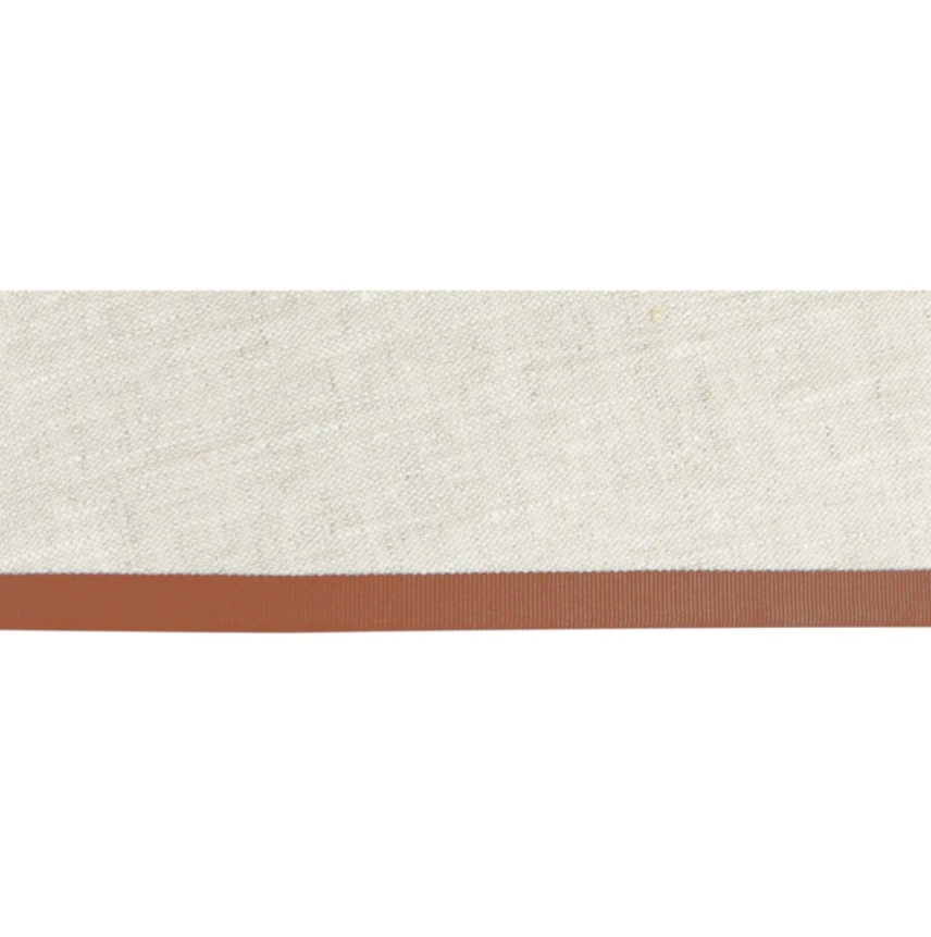 Rosana Lonsdale Stretched Ivory Linen Lampshade with Coral Coloured Trim 