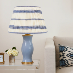 Rosana Lonsdale Blue Striped Gathered Straight Empire Lampshade