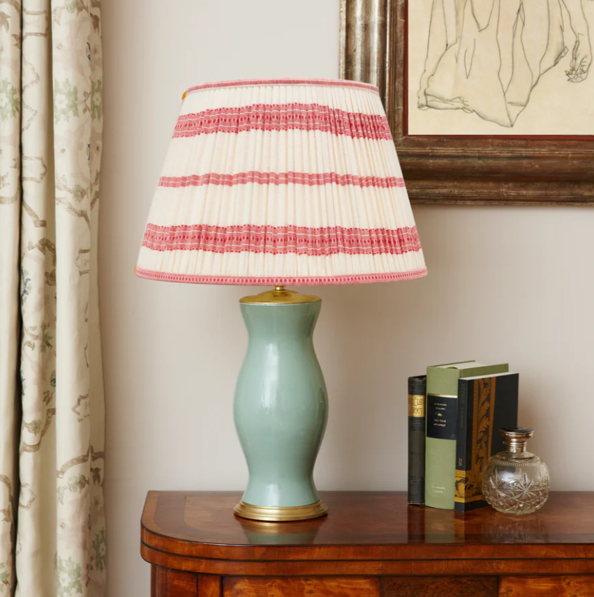 Rosana Lonsdale Embroided Red Striped Gathered Straight Empire Lampshade