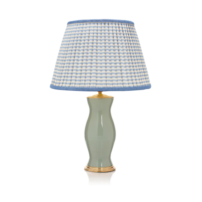Rosana Lonsdale Blue & Cream Striped Gathered Straight Empire Lampshade