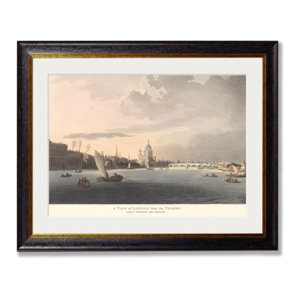 c.1808 View of London from the Thames Vintage Framed Print