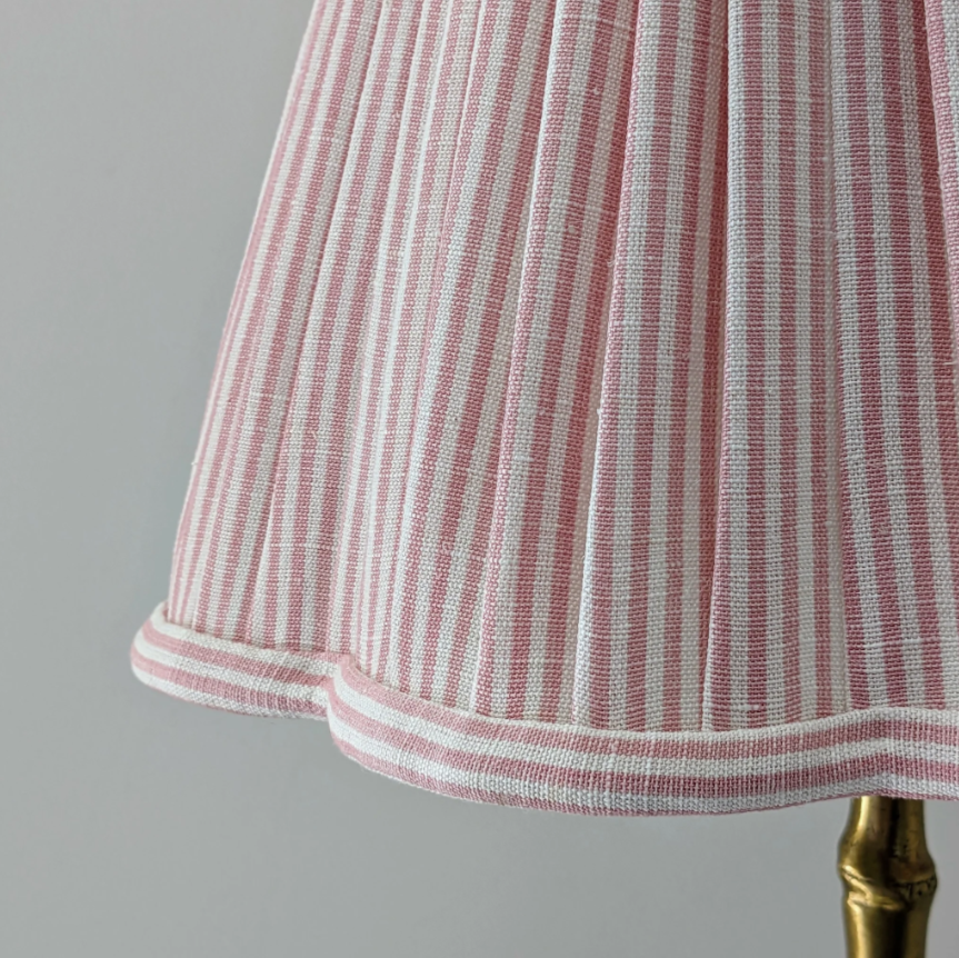 Scalloped Striped Lampshade in Rose Pink & Ivy Patton House