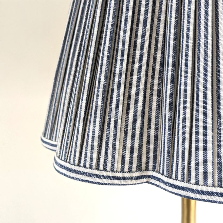Scalloped Striped Lampshade in Navy & Ivy Patton House