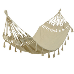 Tasseled Garden Hammock in Cream