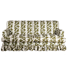 Green Oak Leaf Patterned Two Seater Samphire Sofa | Kelling Home