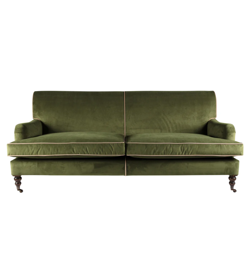 Green Velvet Two Seater Samphire Sofa | Kelling Home