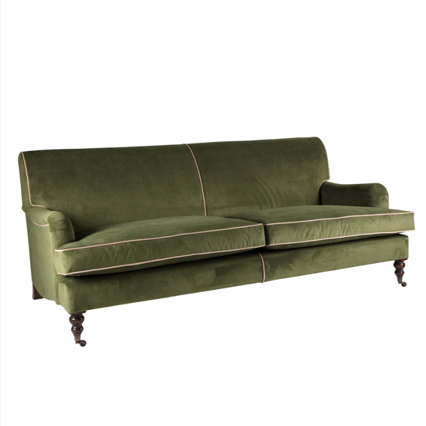 Green Velvet Two Seater Samphire Sofa | Kelling Home