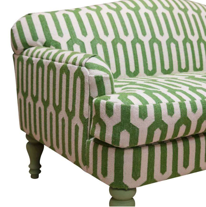 Green & Ivy Patterned Two Seater Abbey Sofa |Kelling Home