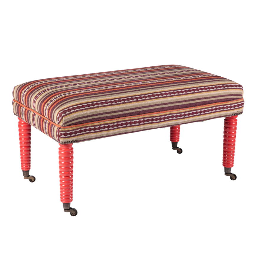 Made to Order Bobbin Legged Footstool |kelling Home