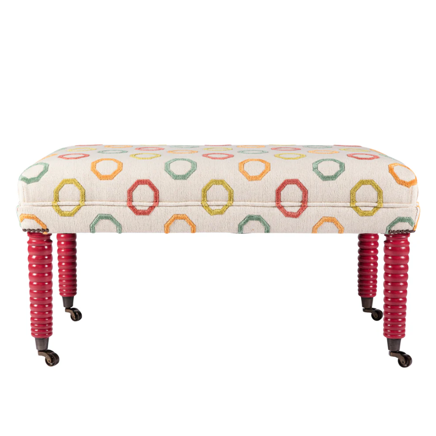 Made to Order Bobbin Legged Footstool |kelling Home