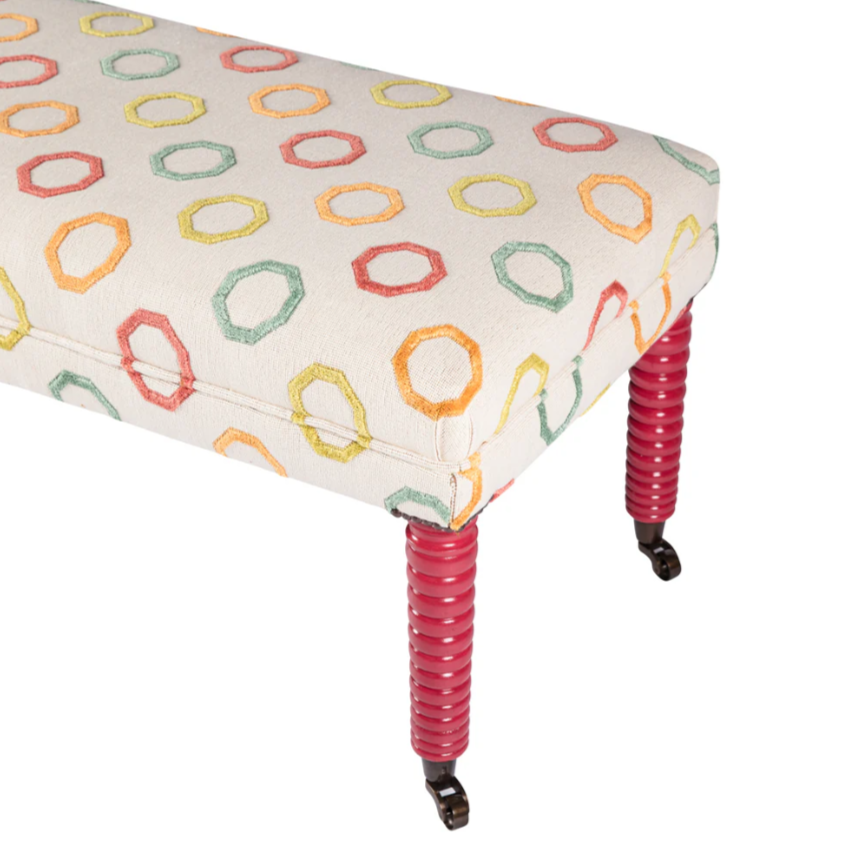 Made to Order Bobbin Legged Footstool |kelling Home