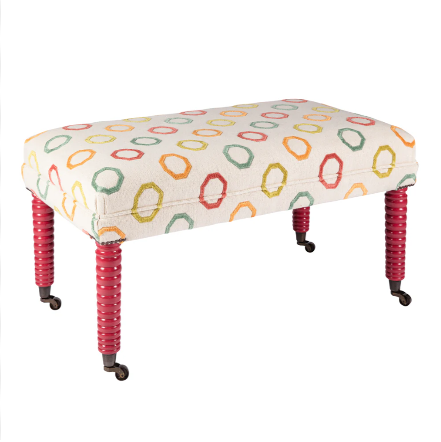 Made to Order Bobbin Legged Footstool |kelling Home