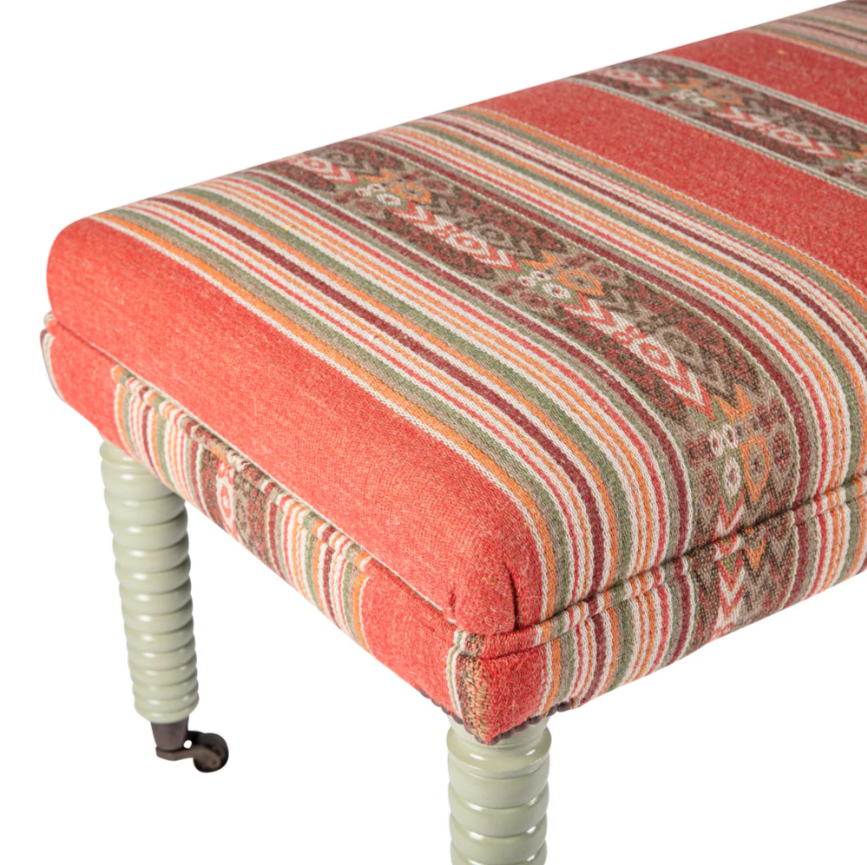 Made to Order Bobbin Legged Footstool |kelling Home